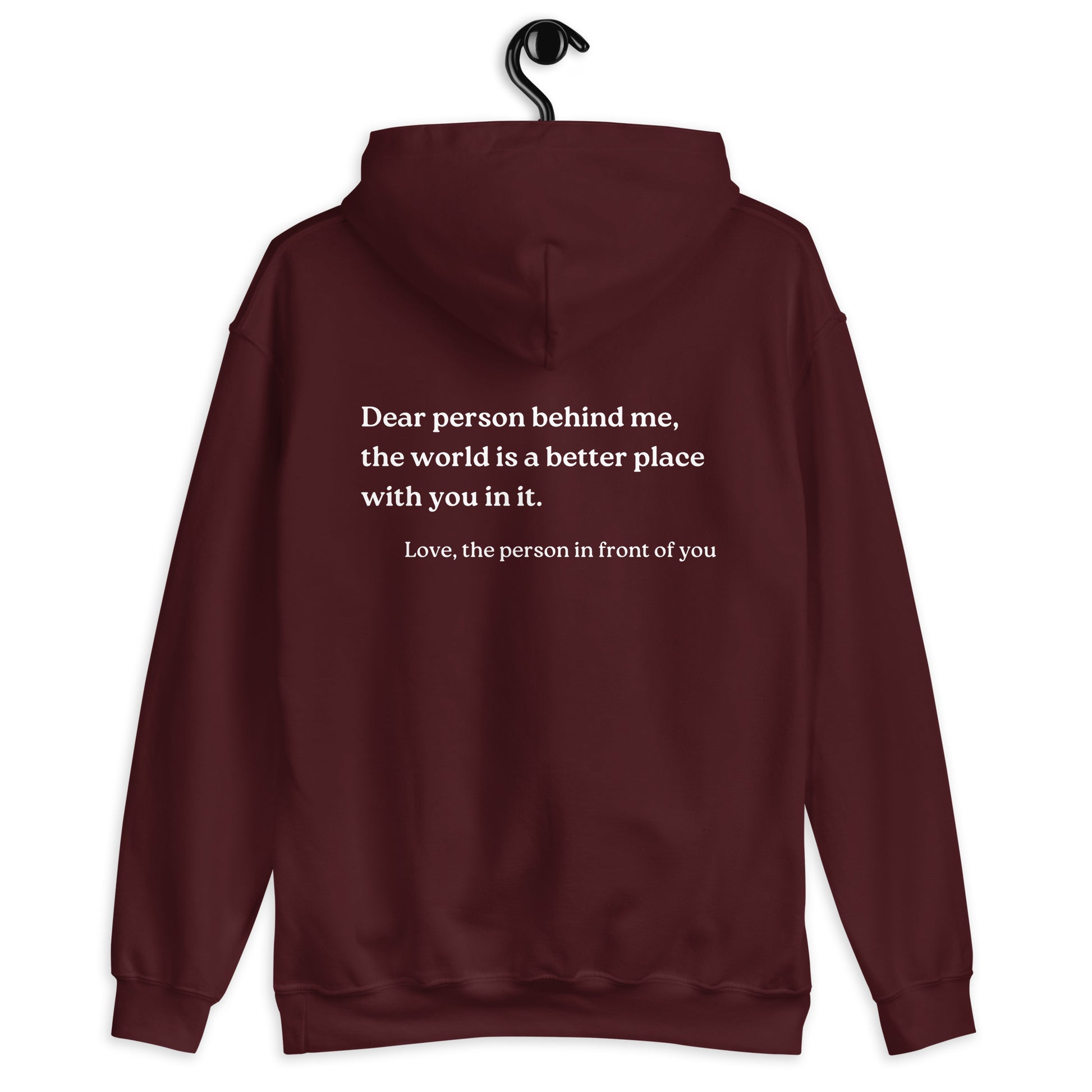 dear person behind me hoodie maroon