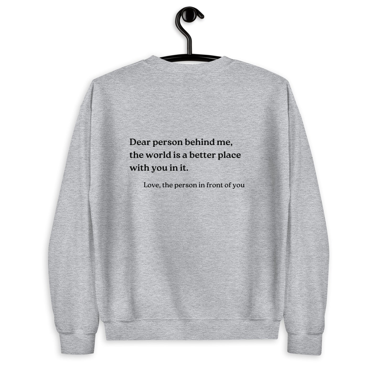 dear person behind me sweatshirt sport grey