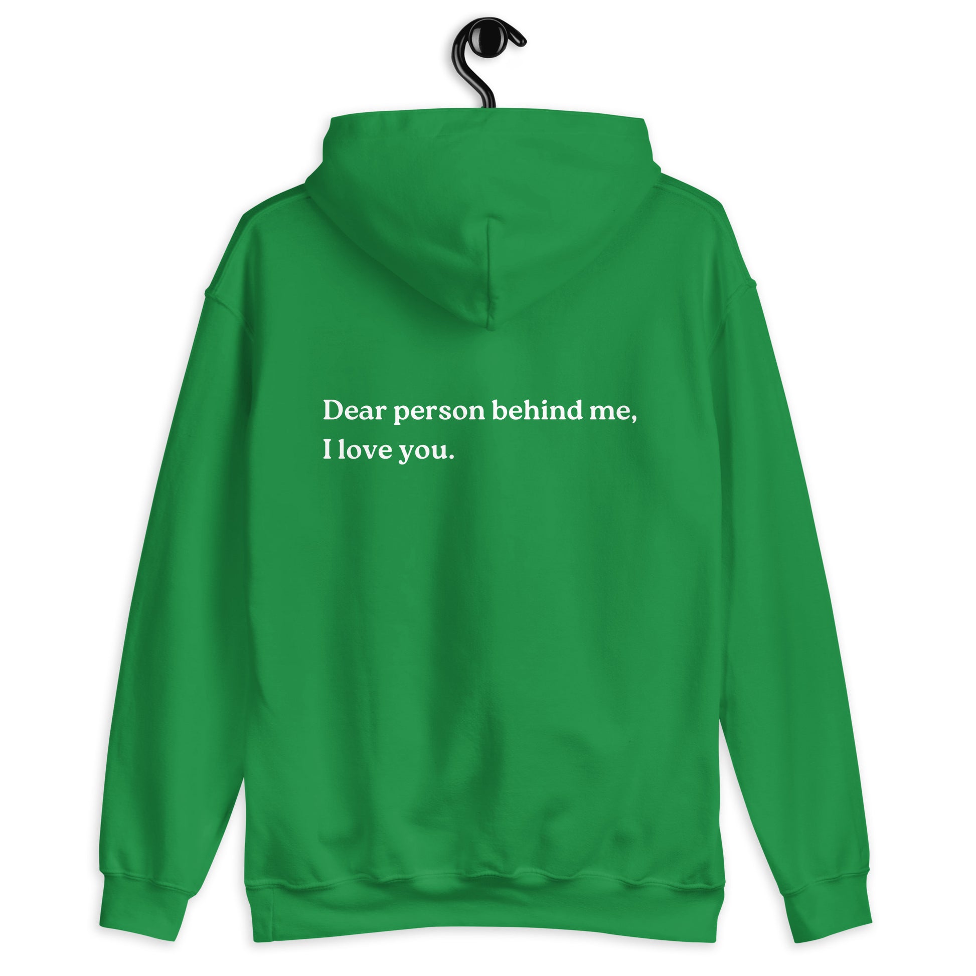 i love you hoodie green