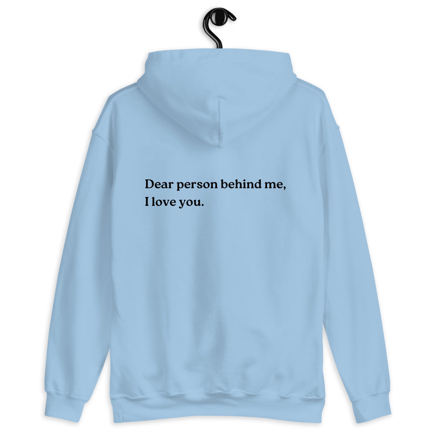 i love you hoodie light blue