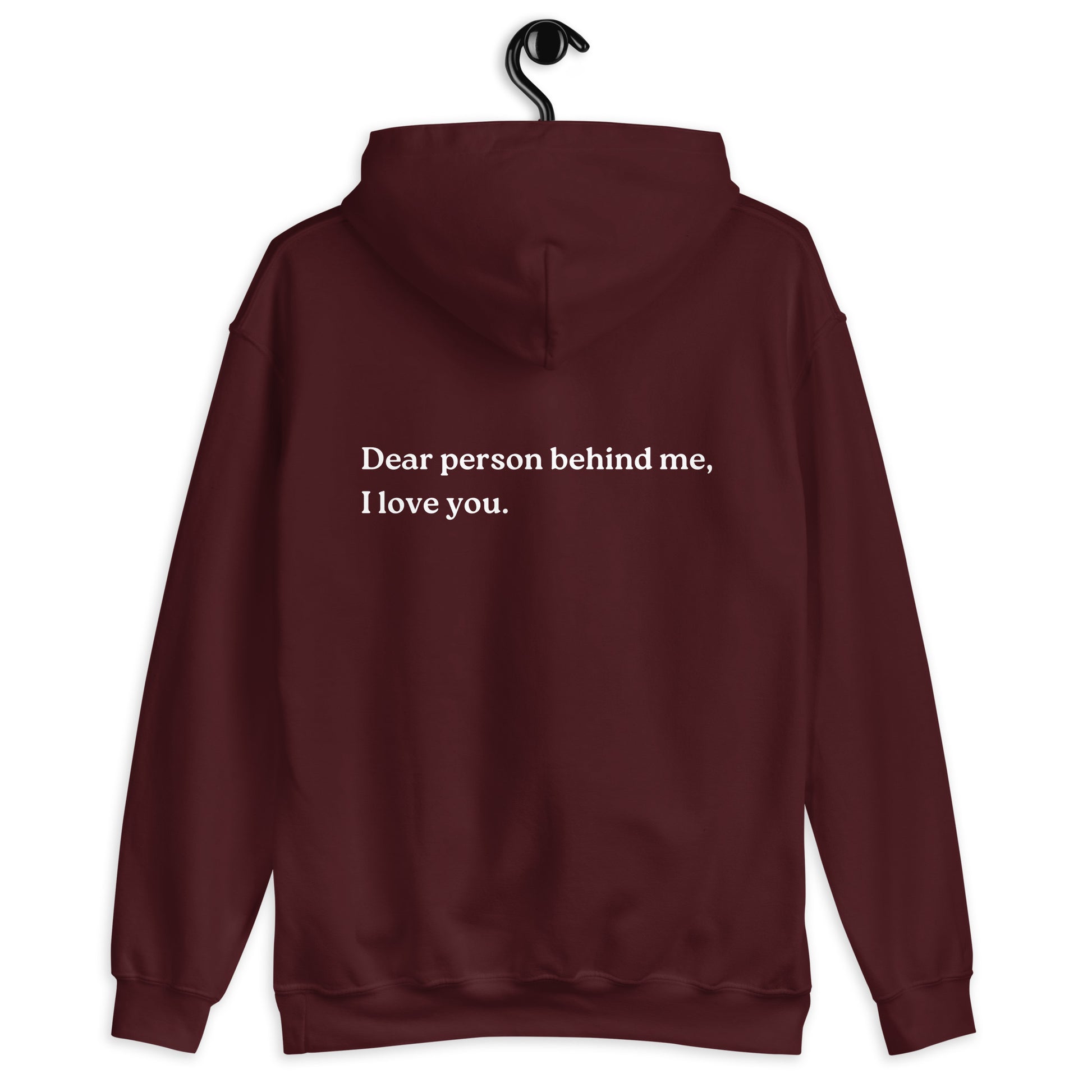 i love you hoodie maroon