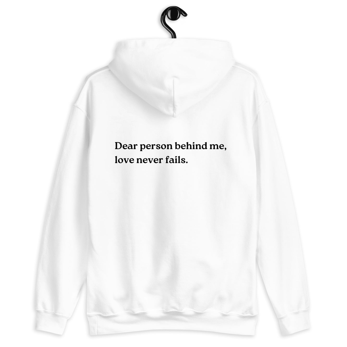 love never fails hoodie white