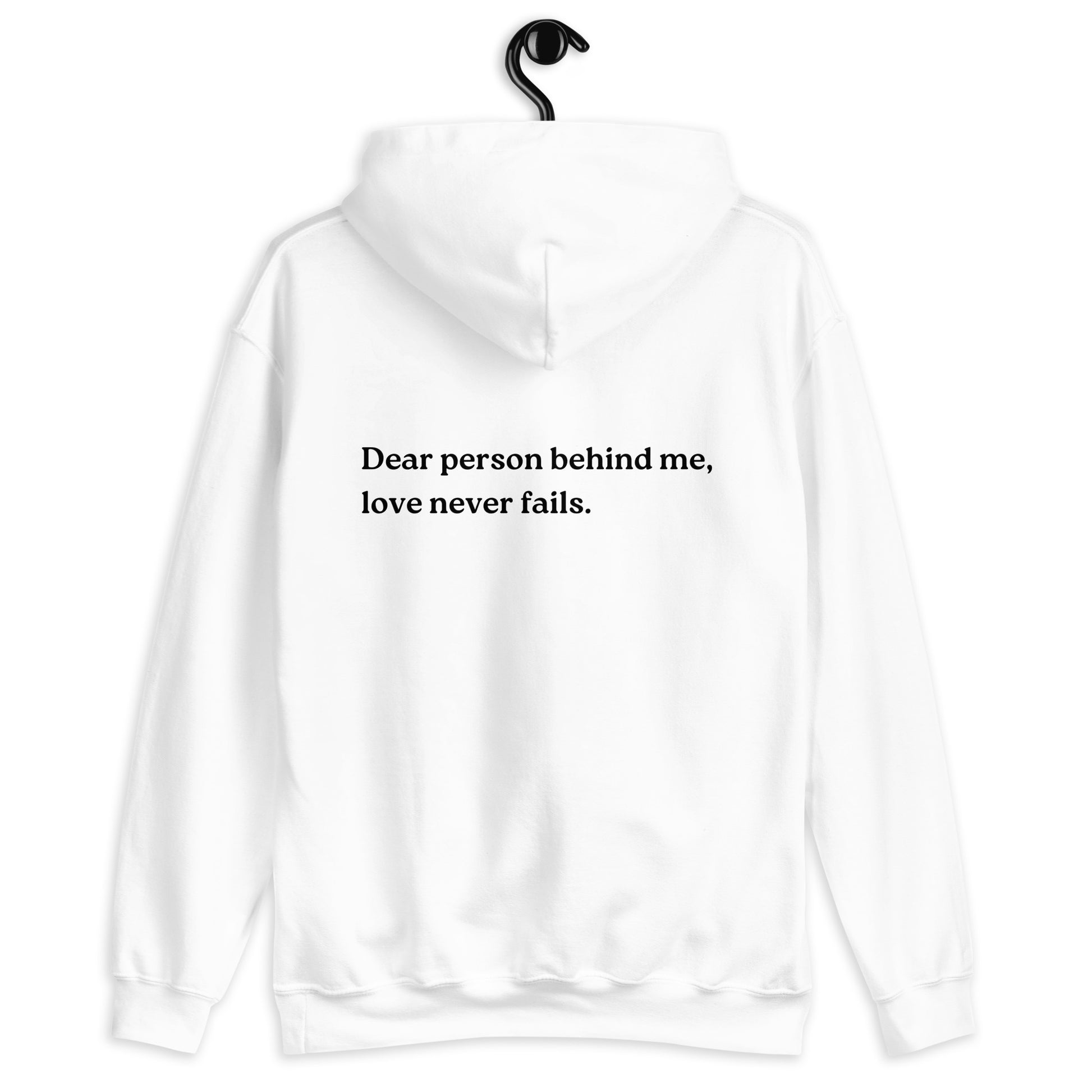 love never fails hoodie white