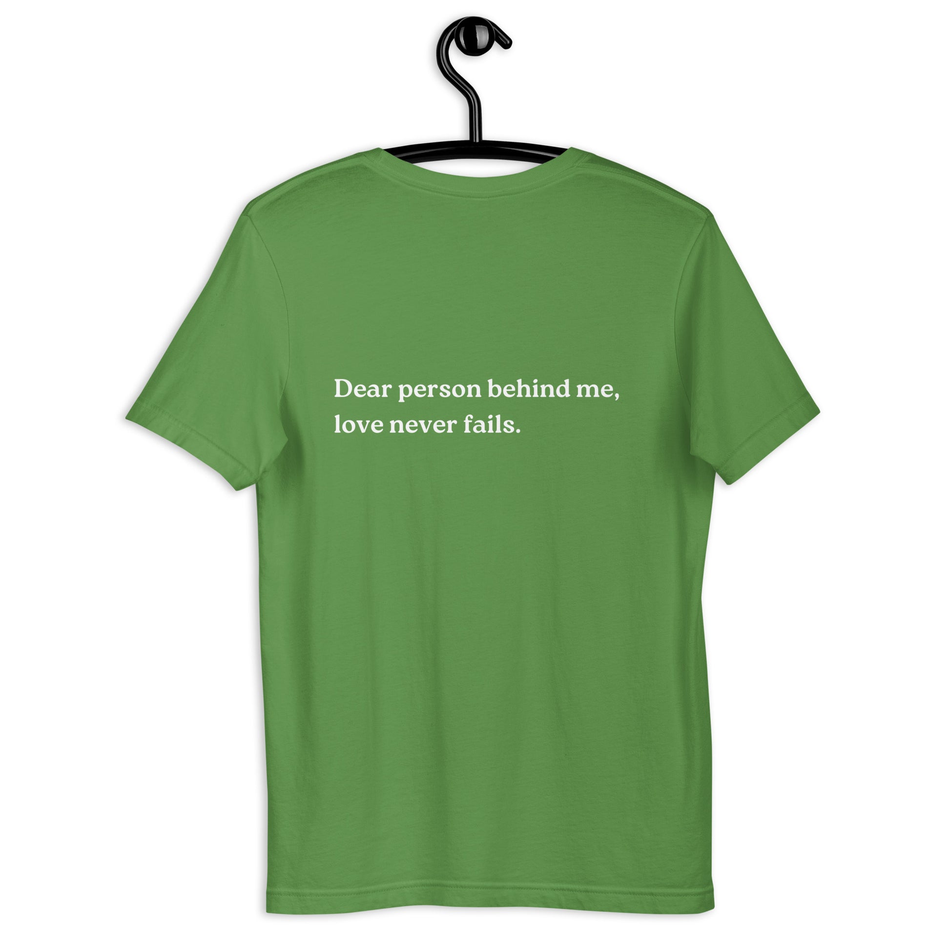 love never fails shirt green