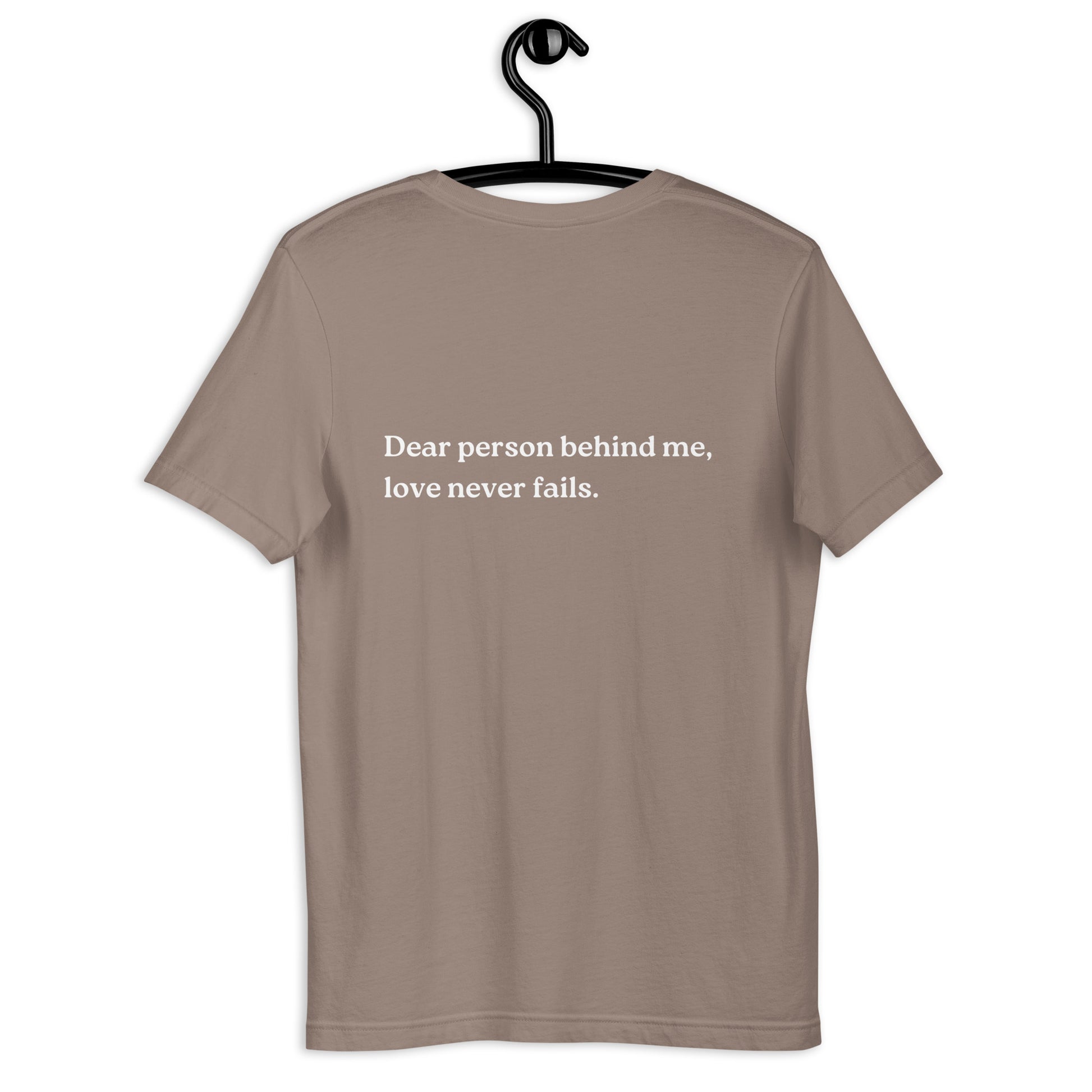 love never fails shirt pebble