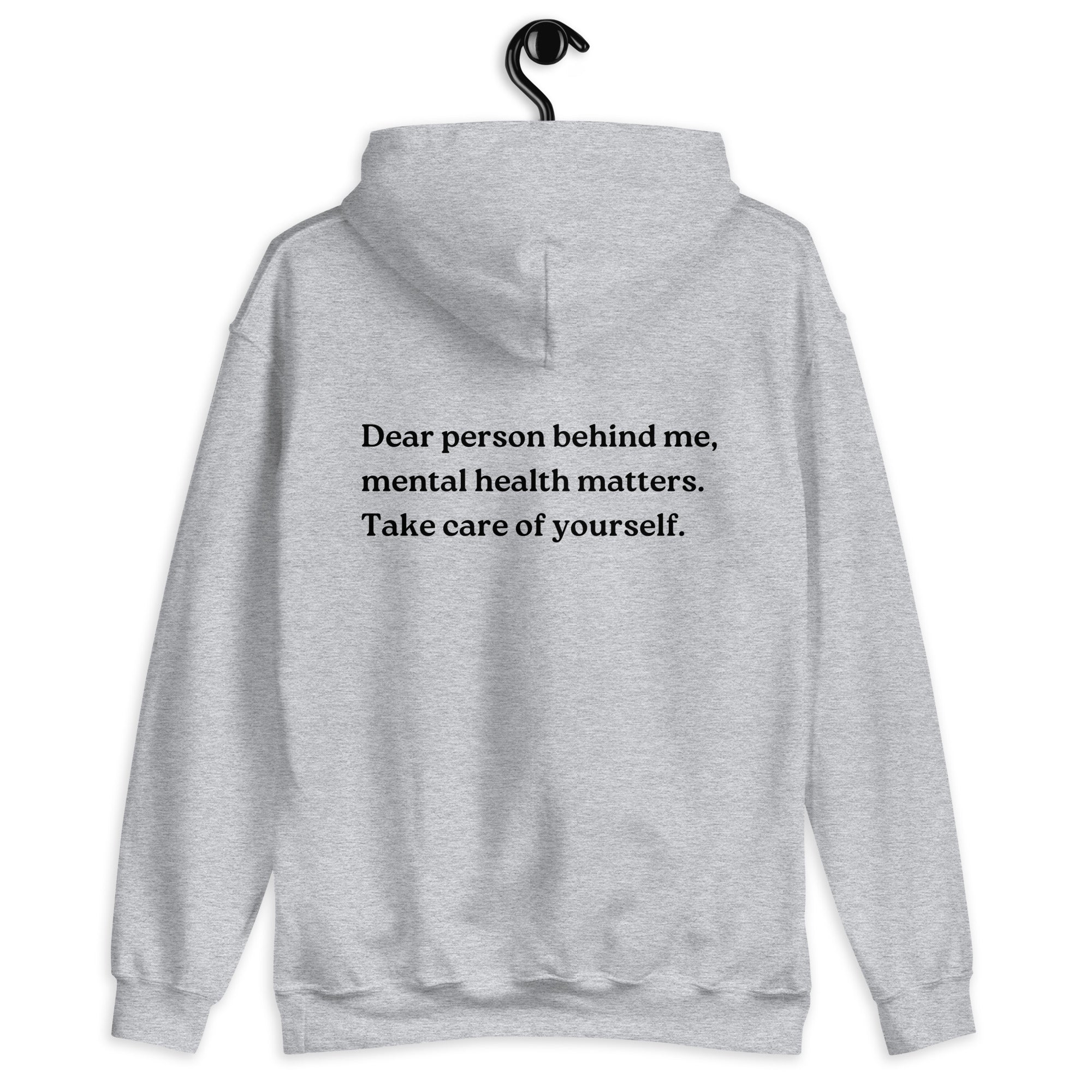 mental health matters grey hoodie