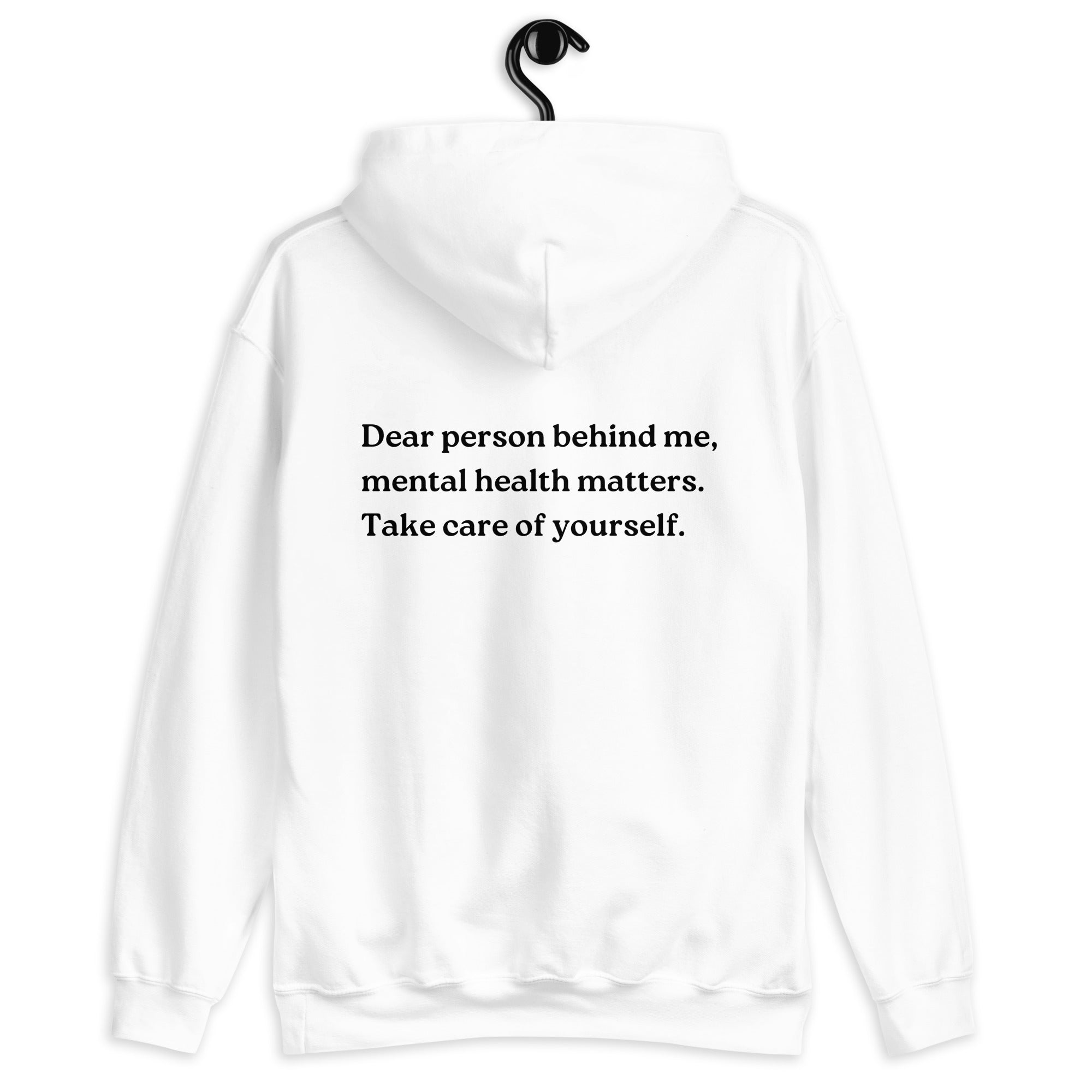 mental health matters white hoodie