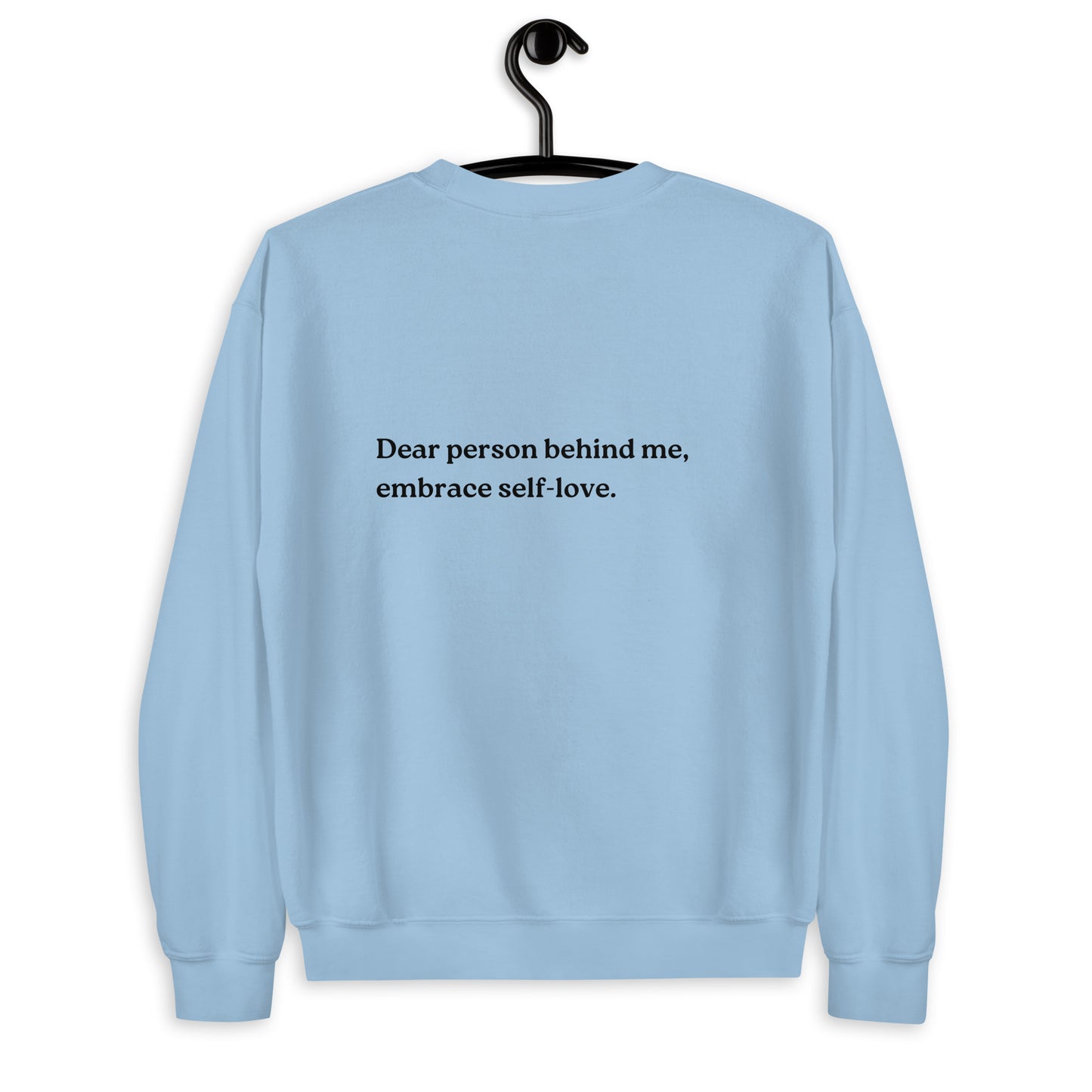 self love sweatshirt light blue