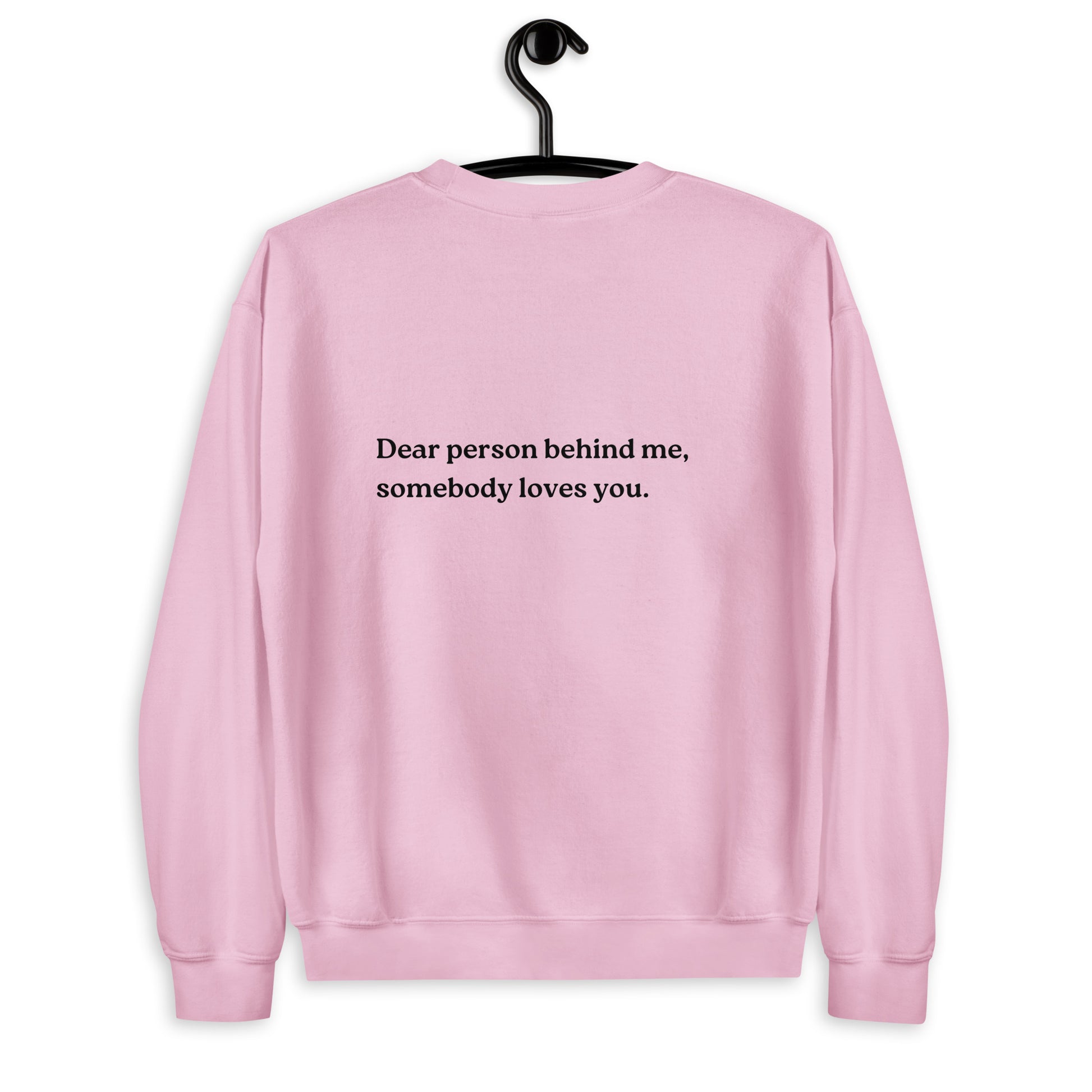 somebody loves you sweatshirt pink