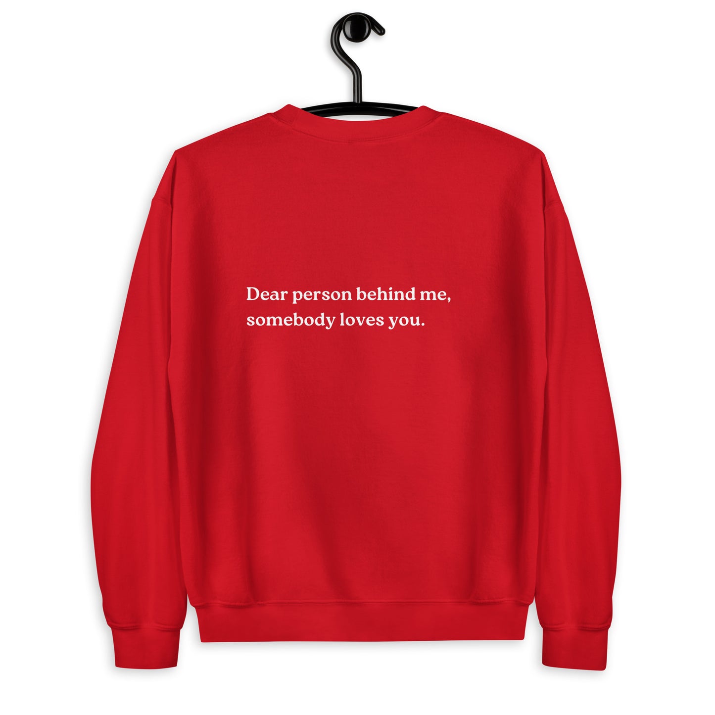 somebody loves you sweatshirt red