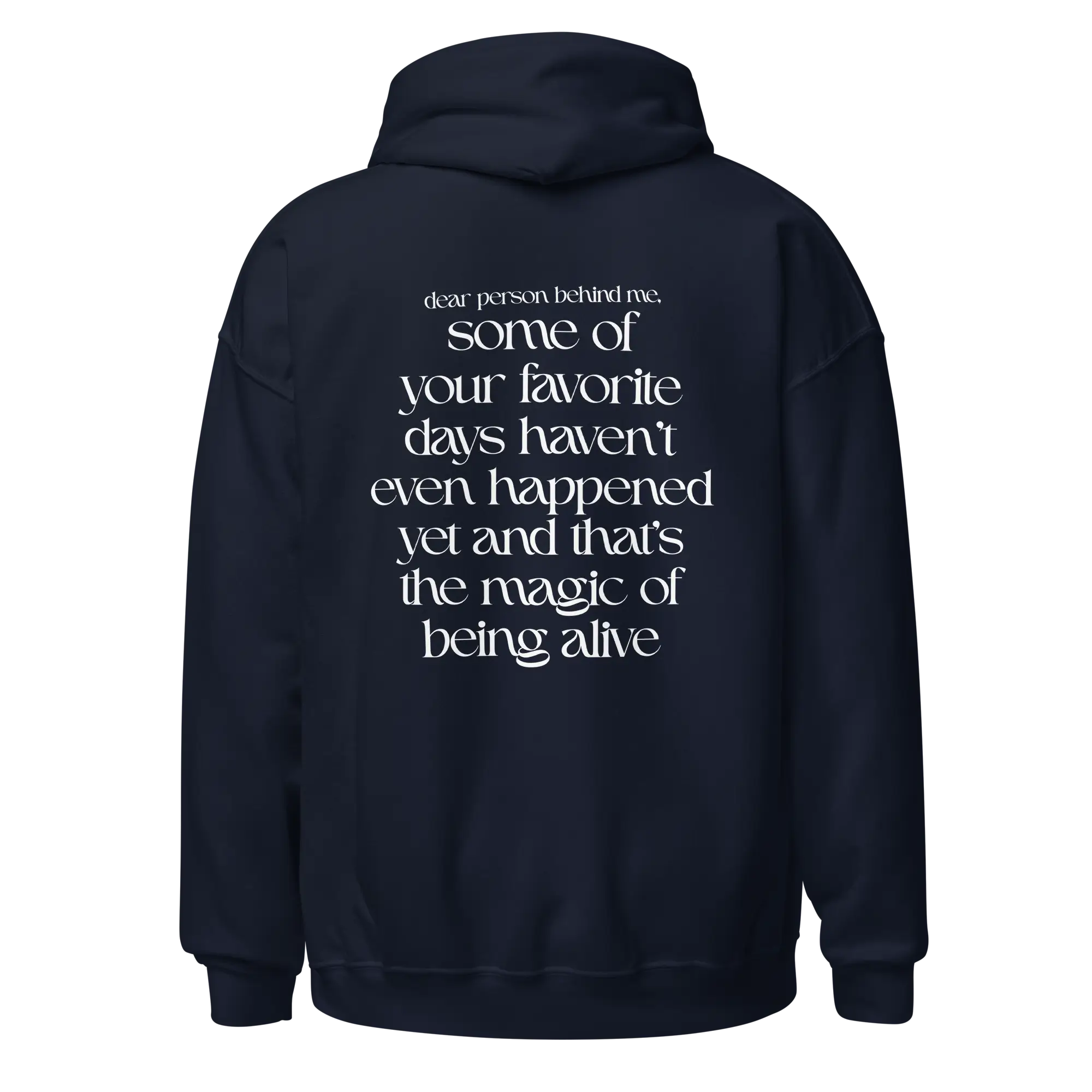 magic of being alive navy hoodie