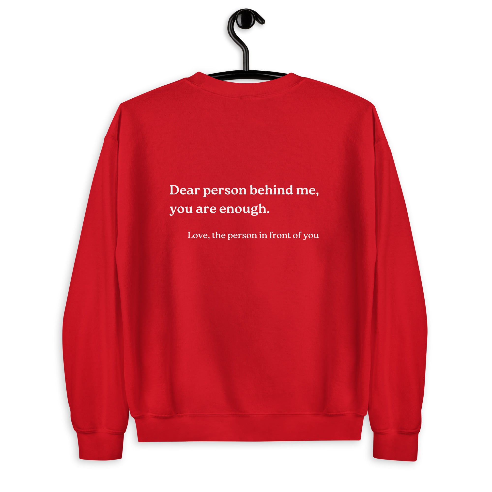 you are enough sweatshirt red